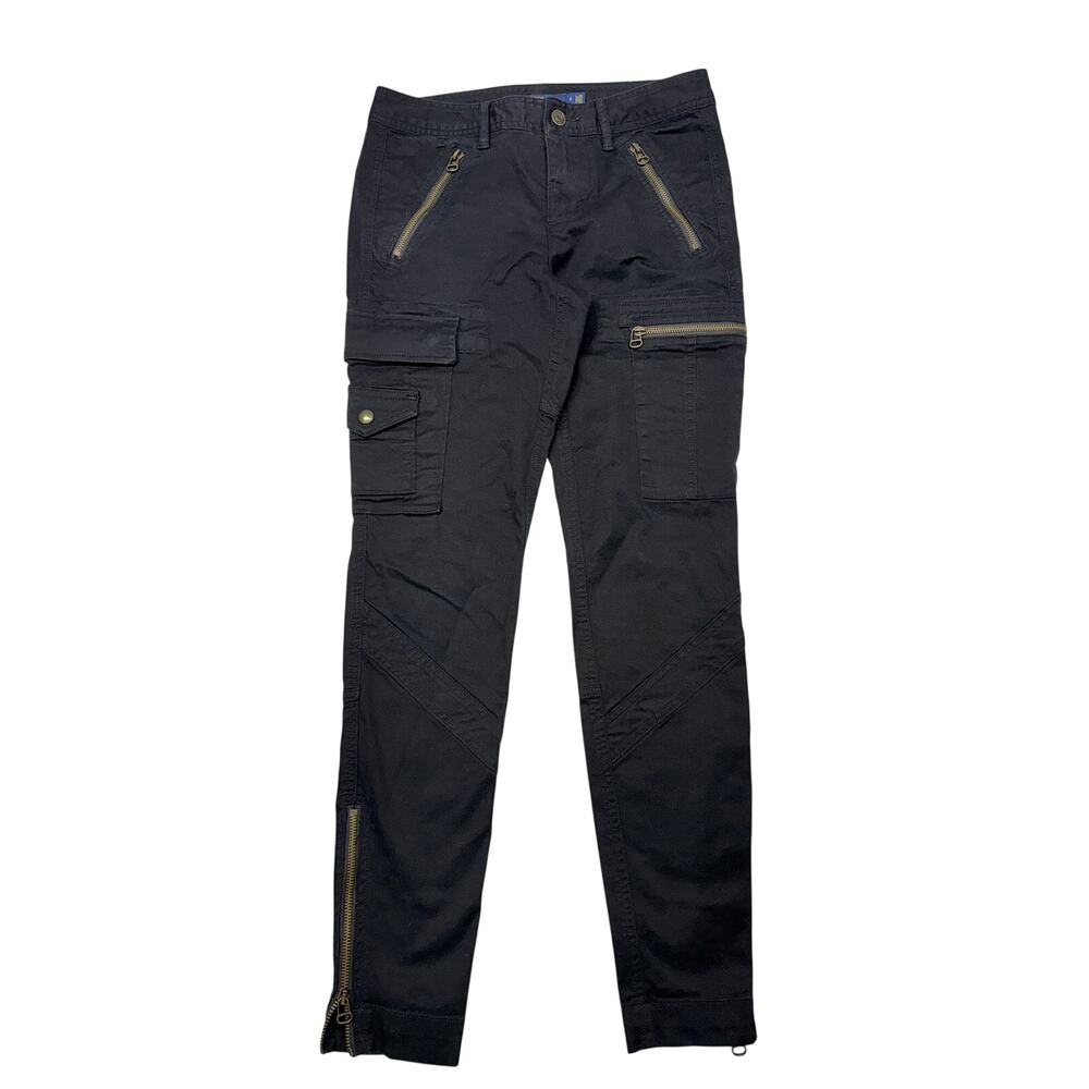 Polo Ralph Lauren Womens 4 Black Cargo Pants Skinny Utility Moto Zip Ankle